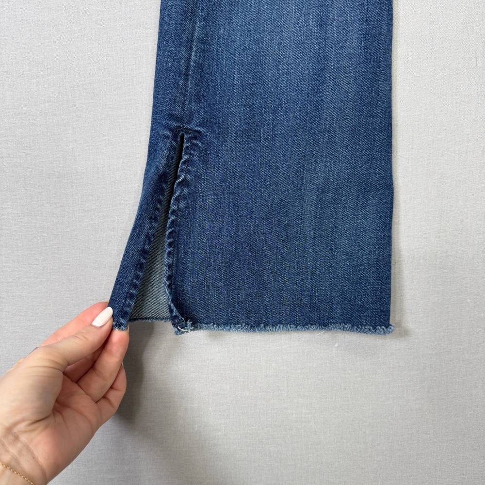 Free People We The Free Flare Jeans Womens 25 Blue Side Slit Denim Pants Boho - Picture 5 of 13